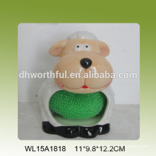 2016 newest ceramic sponge holder in sheep shape